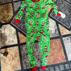 Festive Green Elf Kids Pajama Set